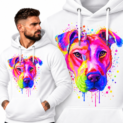 BLUZA Z KAPTUREM ZWIERZĘTA  PIT BULL